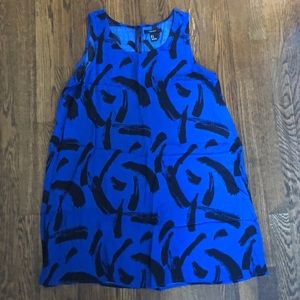 Black and blue abstract shift dress